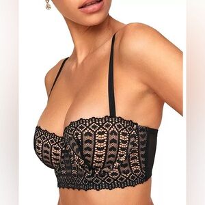 Adore Me NWT Nymphadora Women's Plus-size Contour Black Lace Balconette Bra 40C